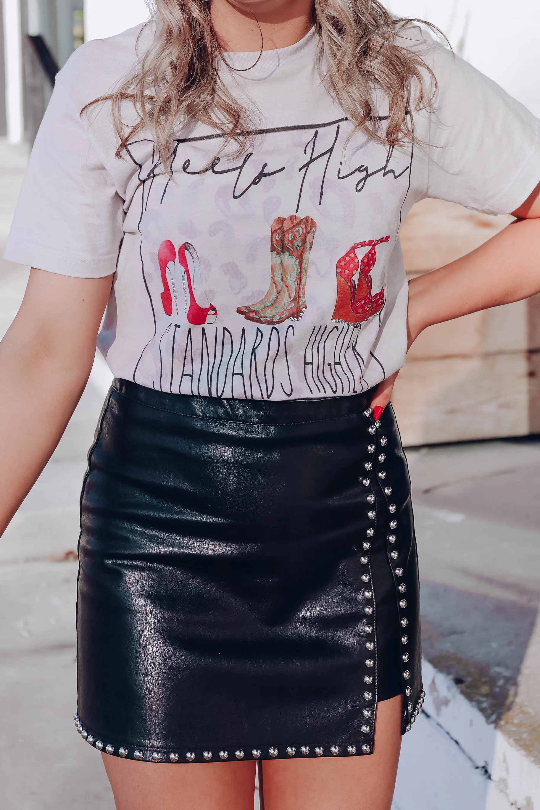 High Heels and Standards Graphic Tee - Grey