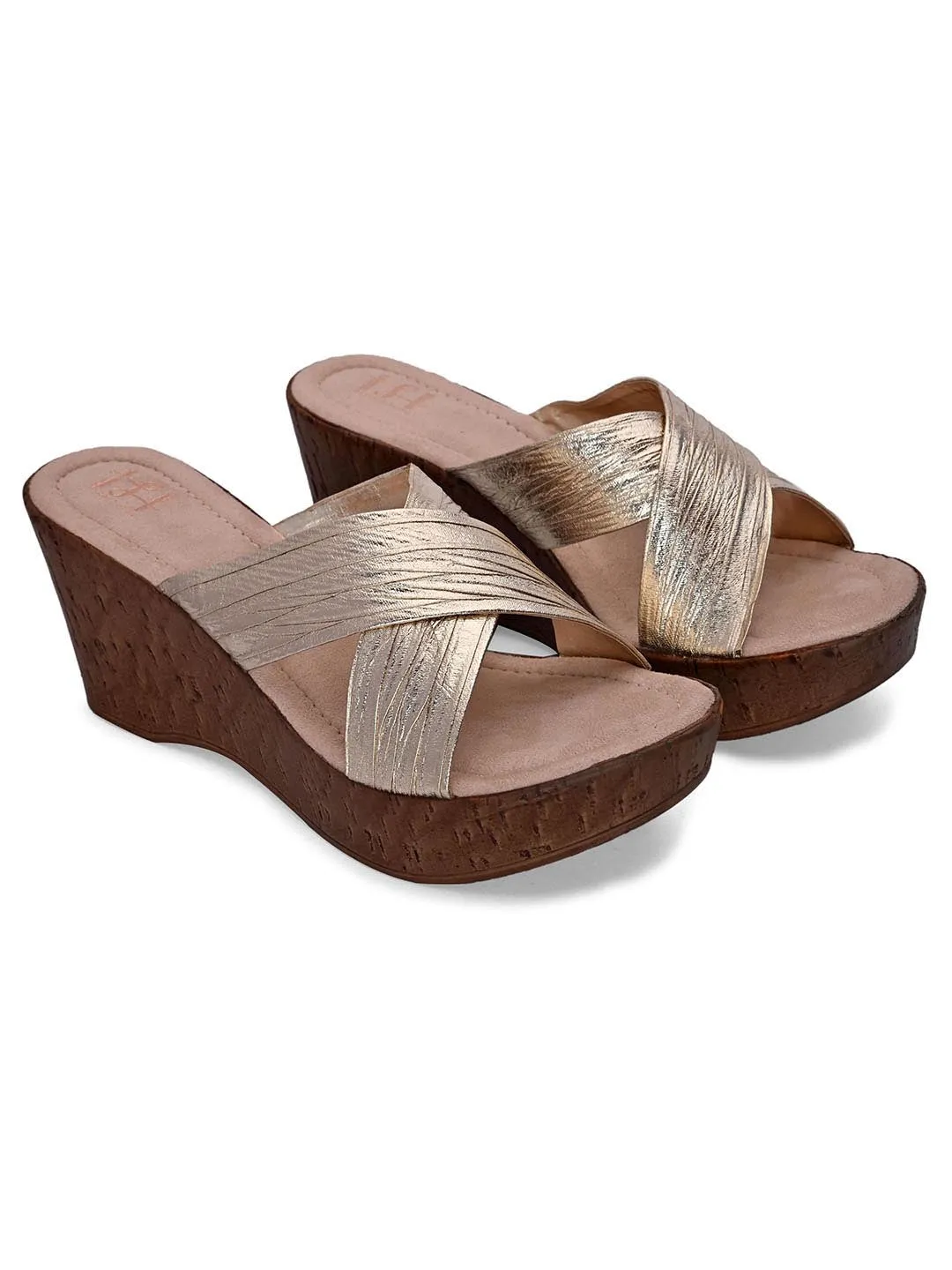 Hydes N Hues Women Gold-Toned Wedge