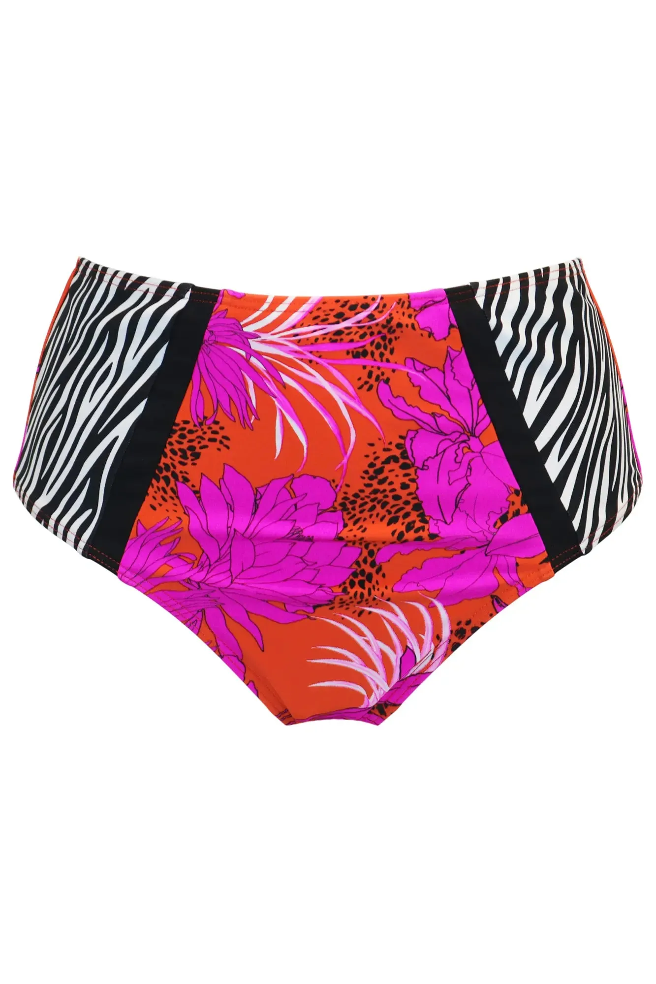 In The Mix High Waist Control Brief In Red & Pink  - Pour Moi