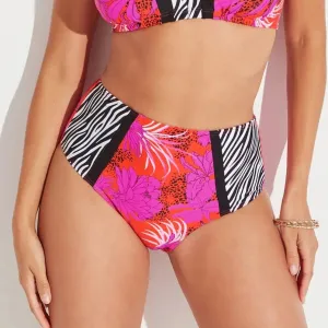 In The Mix High Waist Control Brief In Red & Pink  - Pour Moi