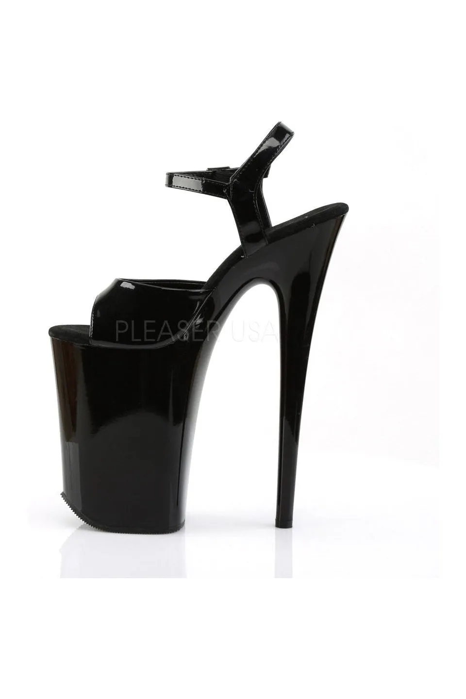 INFINITY-909 Platform Sandal  | Black Patent