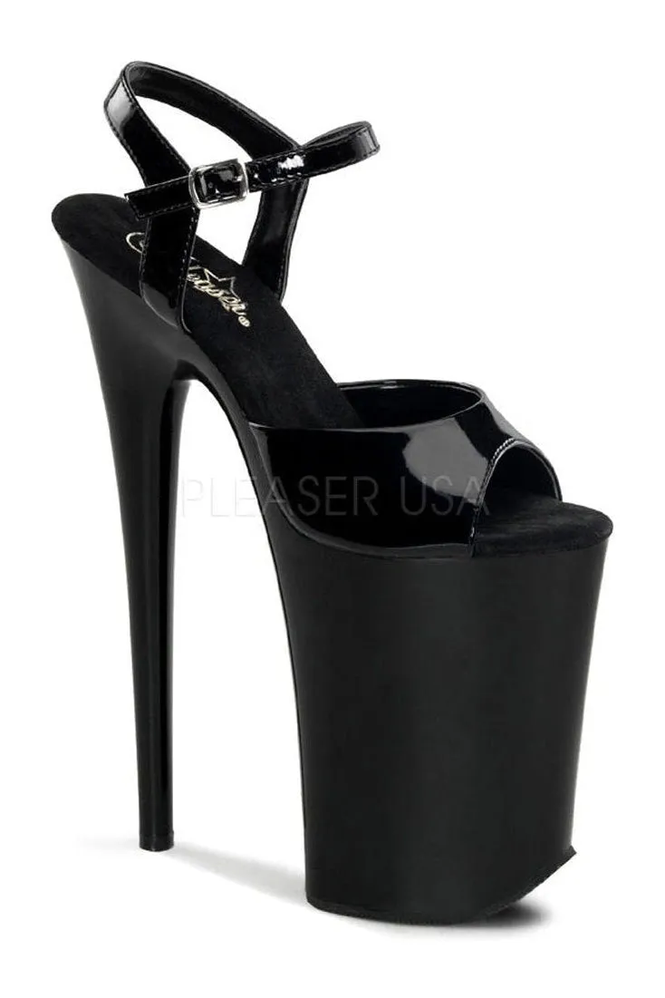 INFINITY-909 Platform Sandal  | Black Patent
