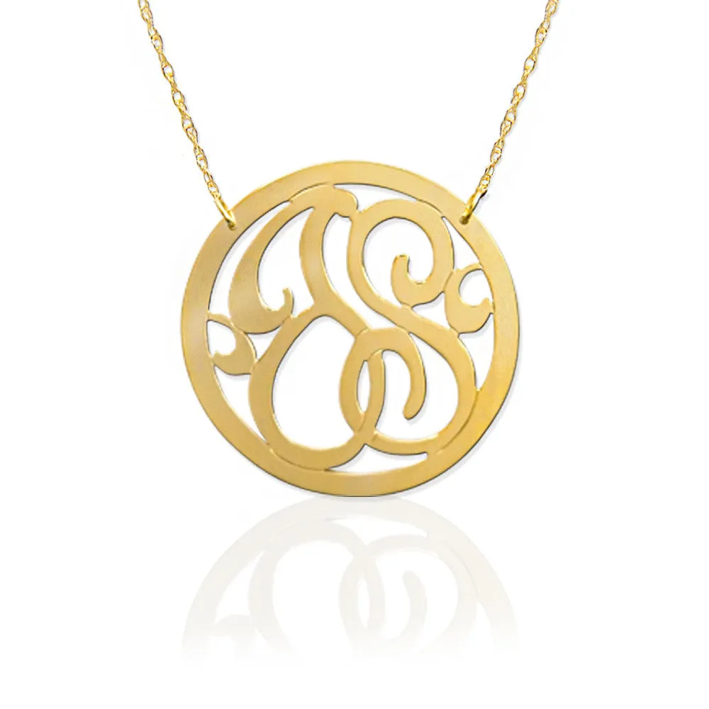 Jane Basch Designs Petite Personal 2-Initial Block Necklace - 14K Yellow Gold