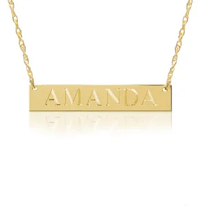 Jane Basch Gold Bar Nameplate Necklace - FREE ENGRAVING!