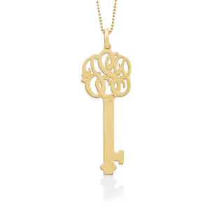 Jane Basch Lace Monogram Key Pendant - 14K Gold