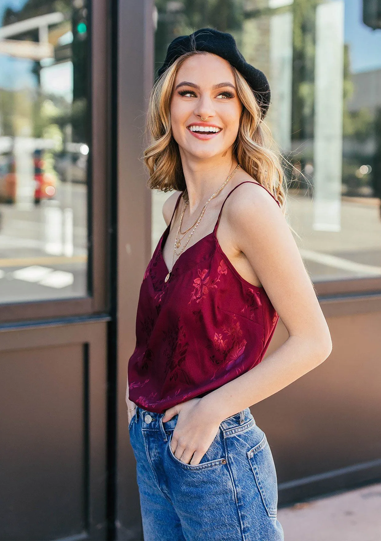 Jane Floral Jacquard Cami