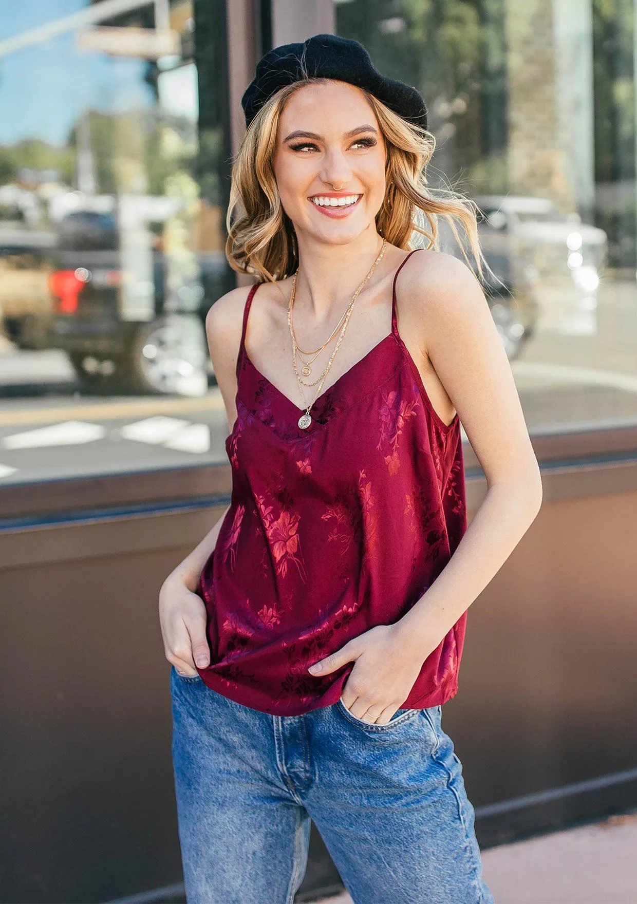 Jane Floral Jacquard Cami