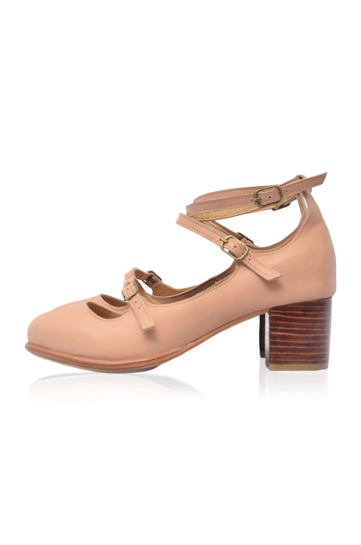 Jardin Block Heel Leather Pumps (Sz. 6.5)