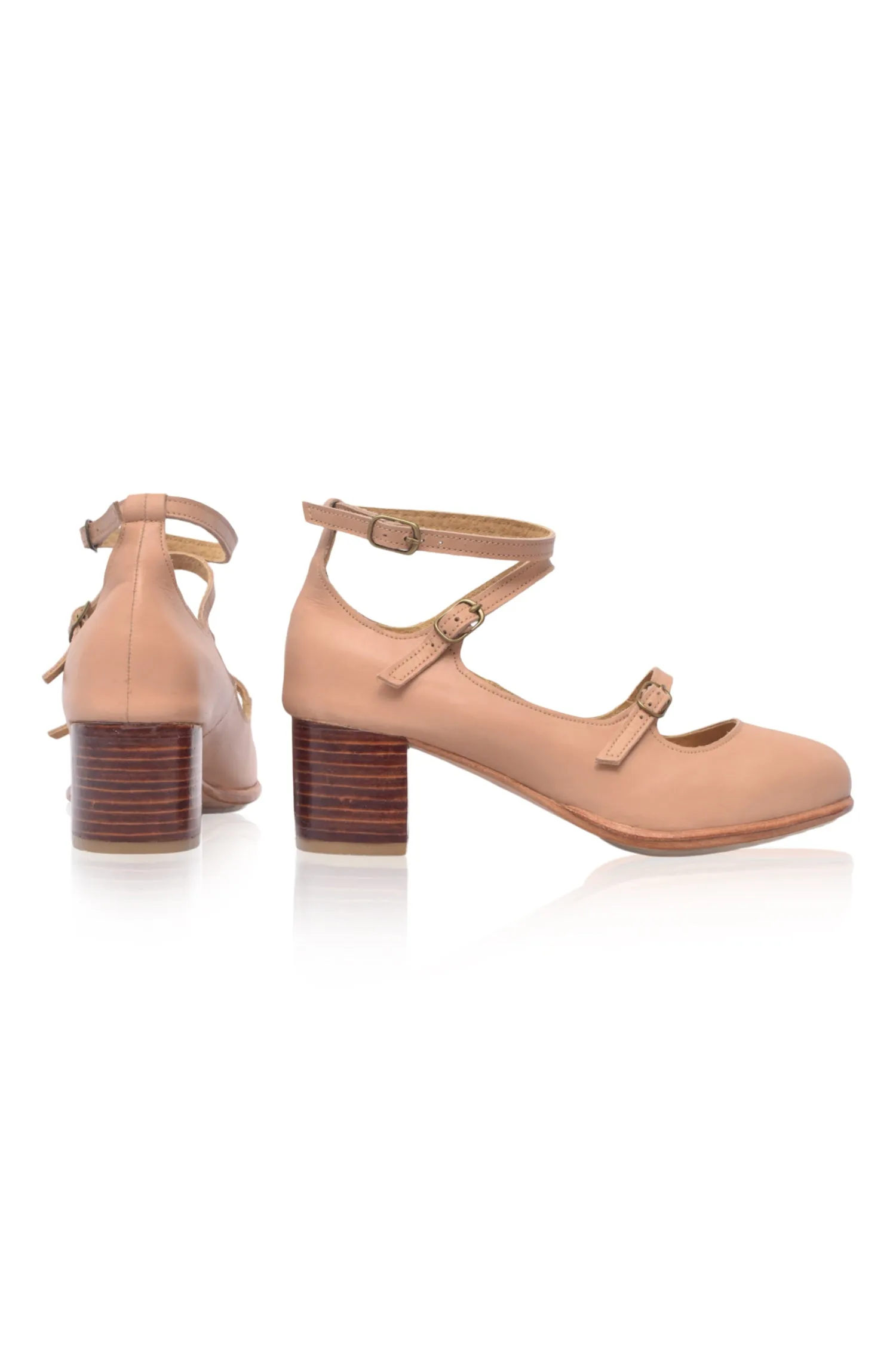 Jardin Block Heel Leather Pumps (Sz. 6.5)