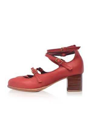 Jardin Block Heel Leather Pumps (Sz. 6.5)