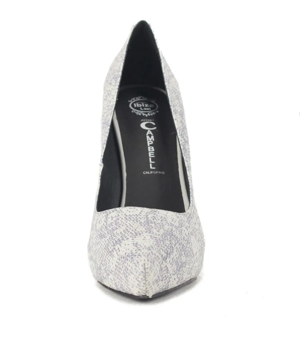 Jeffrey Campbell: Ouzel Grey Gold Snake High Heels