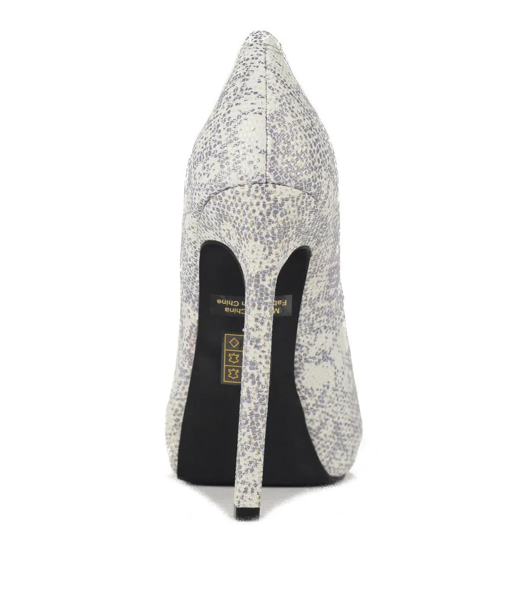Jeffrey Campbell: Ouzel Grey Gold Snake High Heels