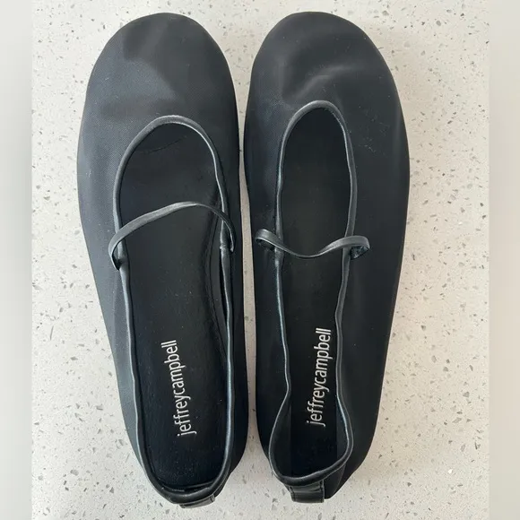 Jeffrey Campbell Swan-Lake Mary Jane Flat in Black
