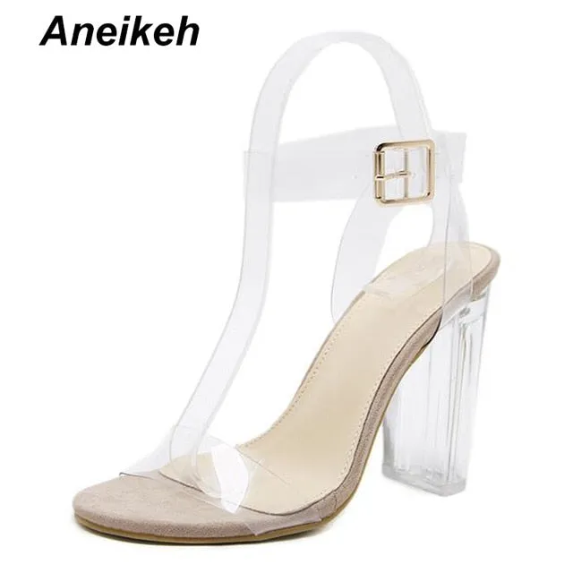 Jelly Sandals Crystal Open Toed High Heels Women