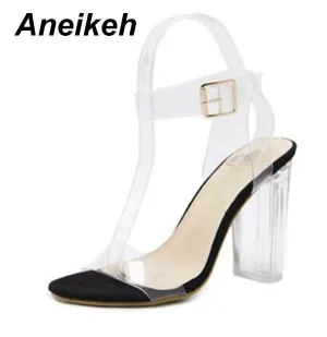 Jelly Sandals Crystal Open Toed High Heels Women