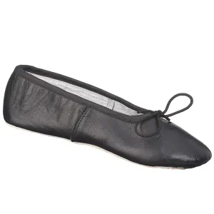 Johnny Brown Demi Pointe Adult Black Leather Ballet Slipper
