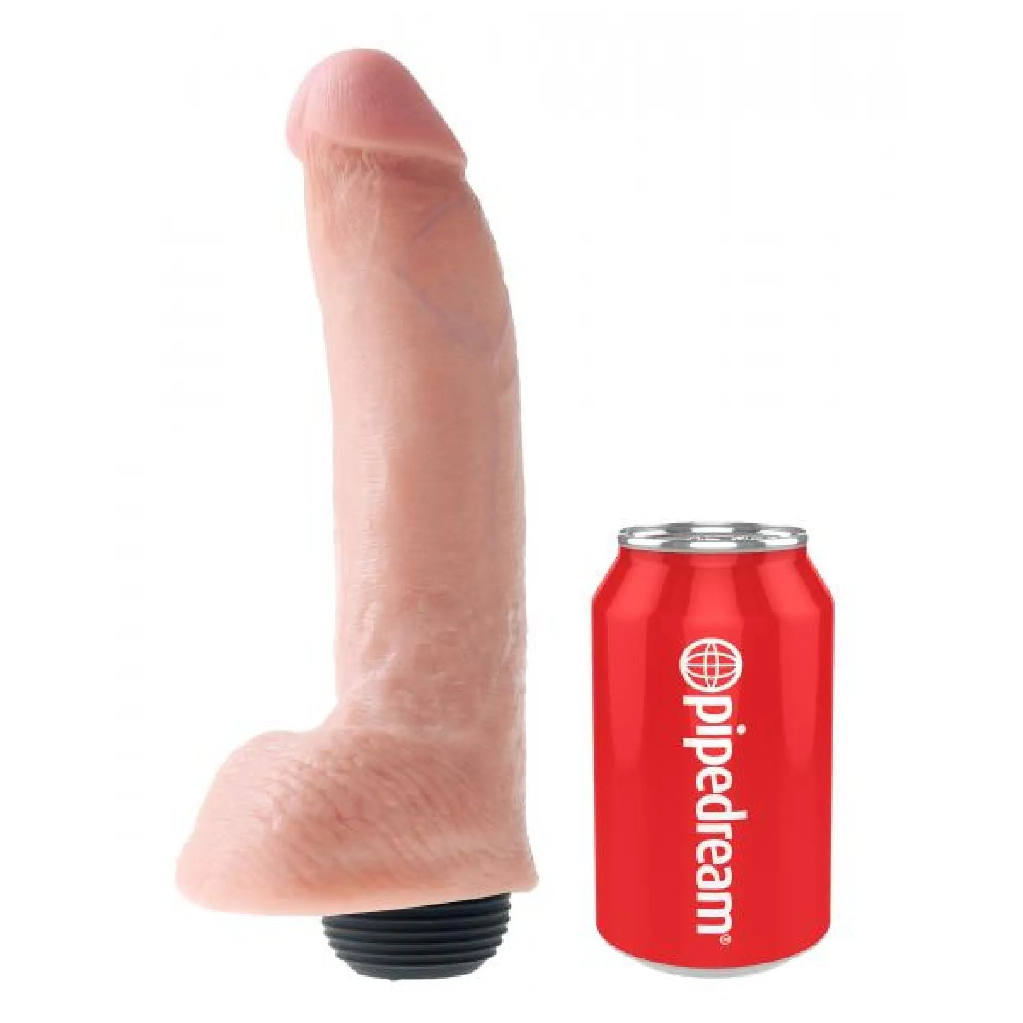 King Cock Squirting 9 Inch Dildo with Balls - Vanilla