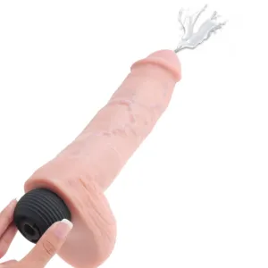 King Cock Squirting 9 Inch Dildo with Balls - Vanilla