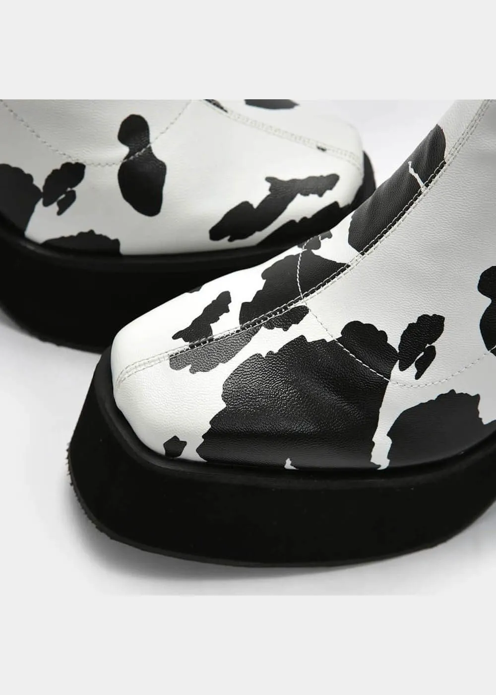 Koi Footwear Holy Cow 70's Platform Boot Black White