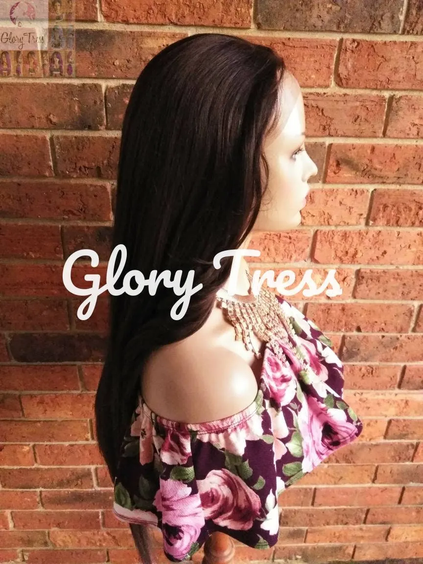 Lace Front Wig, Wigs, Glory Tress, Human Blend Wig, Wig, Curly Wig, Brown Wig, Free Parting, //MARY