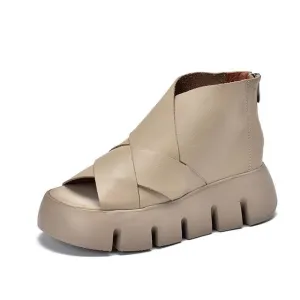Ladies Genuine Leather Wedges Sandals