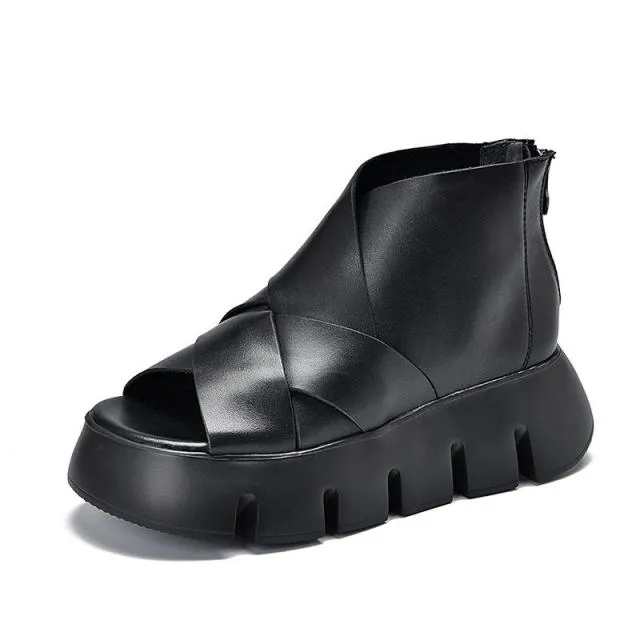 Ladies Genuine Leather Wedges Sandals