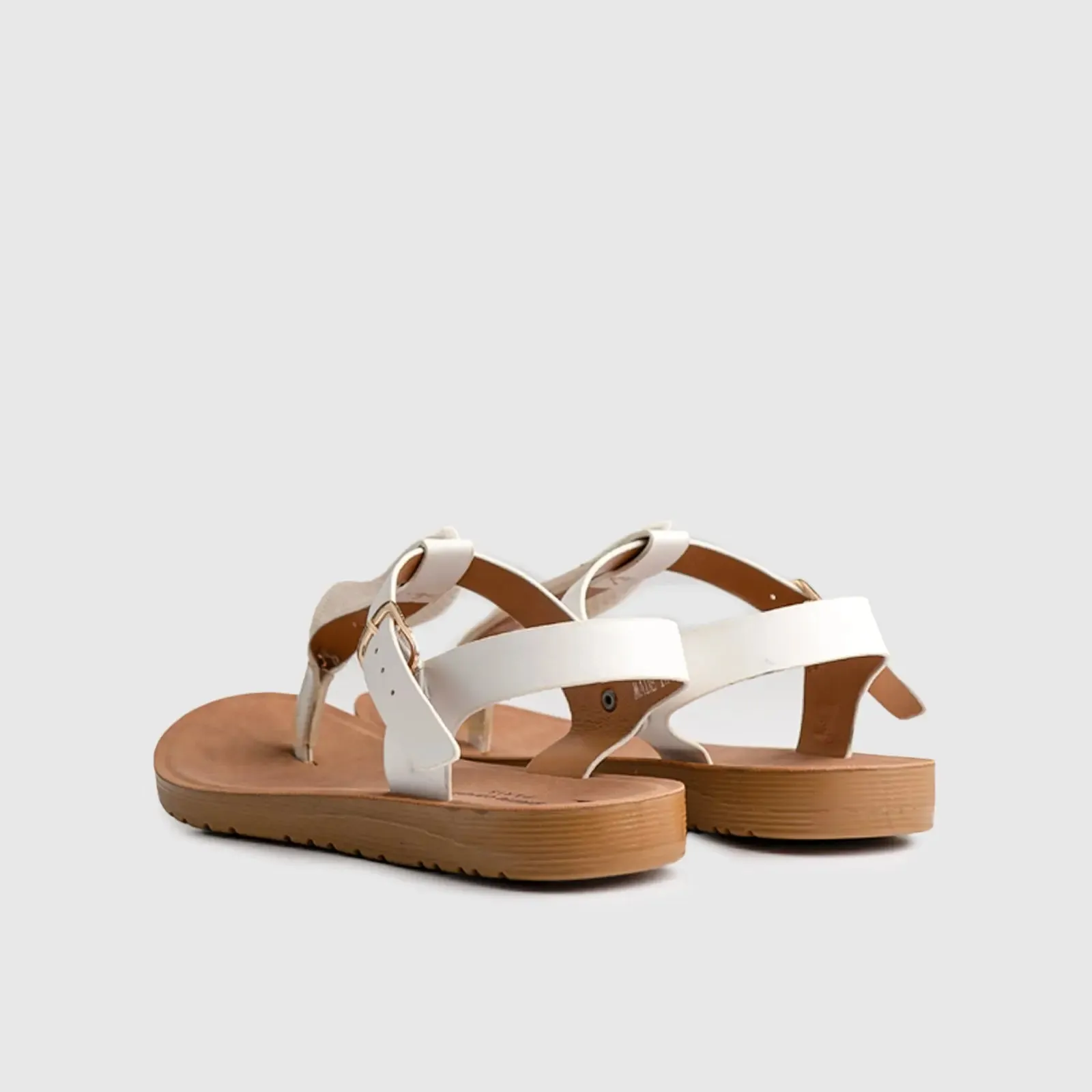 Ladies Thong Strap Sandal White 10511