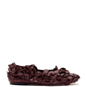 Larroude x Jonathan Cohen Ballet Flat In Burgundy Leather