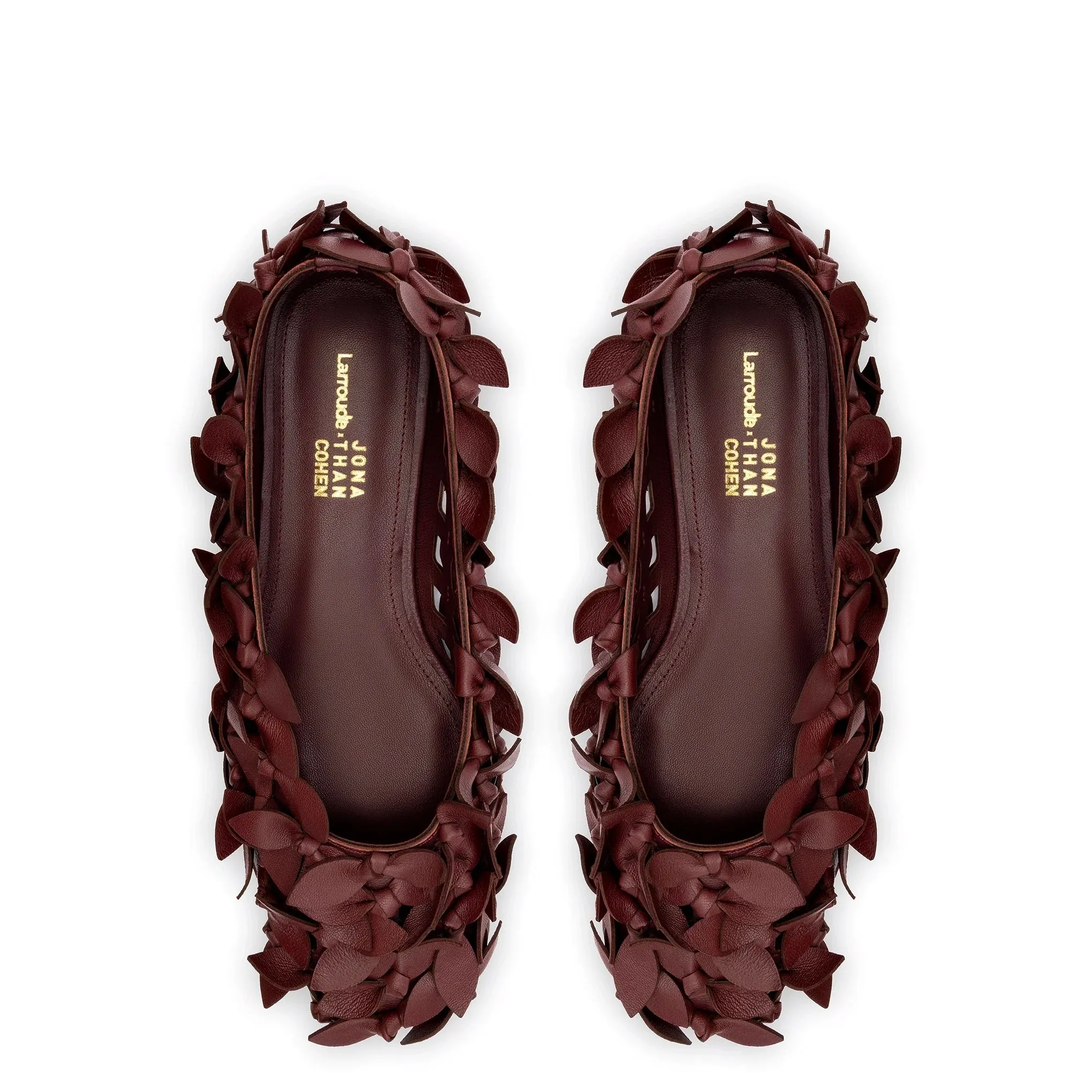 Larroude x Jonathan Cohen Ballet Flat In Burgundy Leather