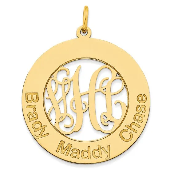 Laser High Polished Monogram & Letters Pendant