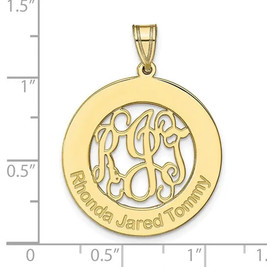 Laser High Polished Monogram & Letters Pendant