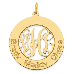 Laser High Polished Monogram & Letters Pendant
