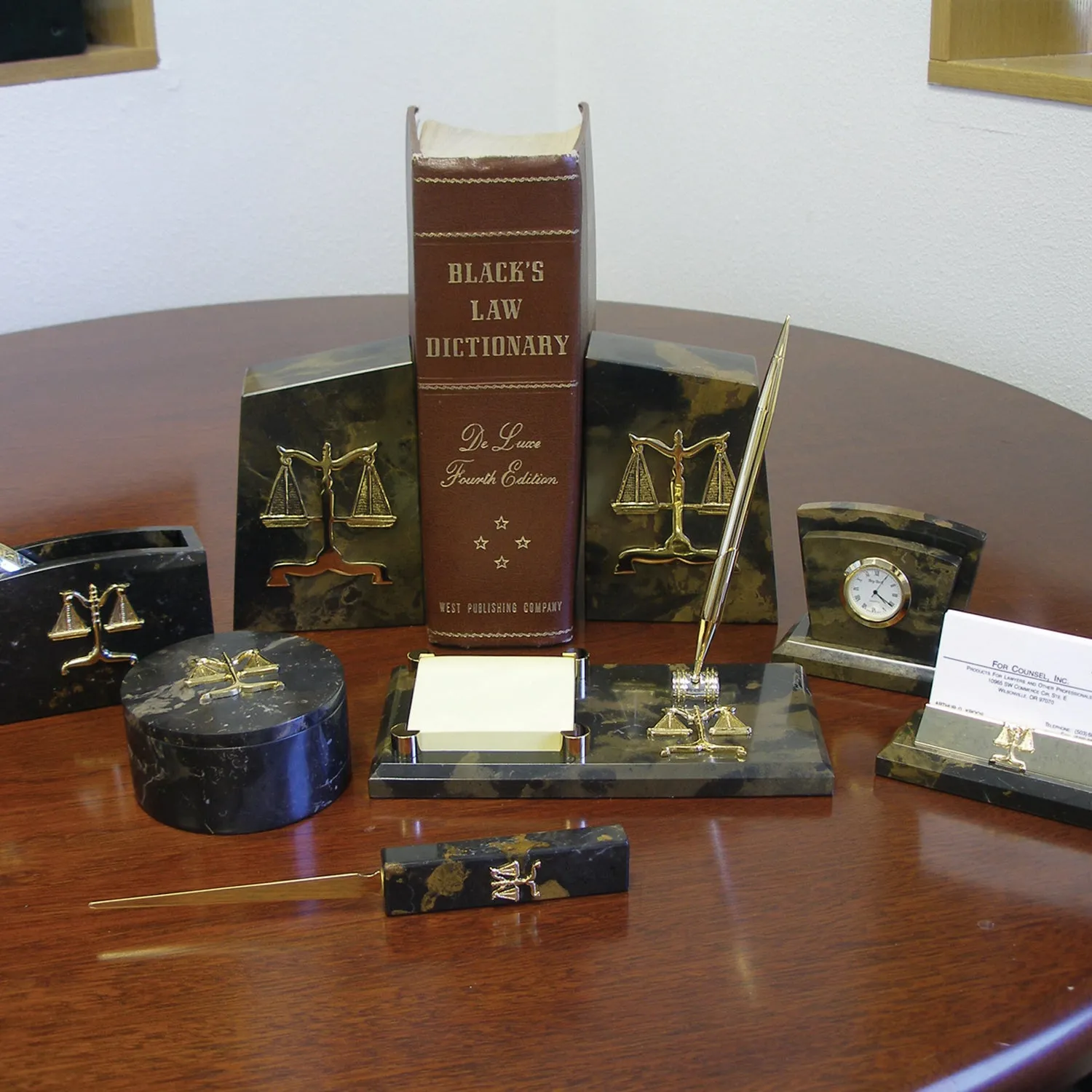 Lawyer Brown Marble Bookends - Item #3620