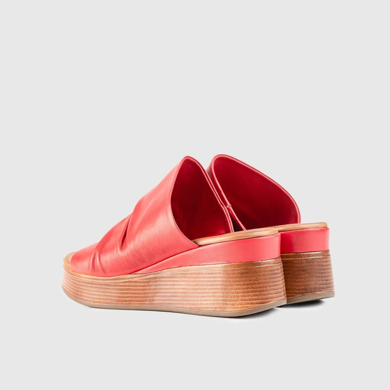 Leather Comfort Wedges Red 8501