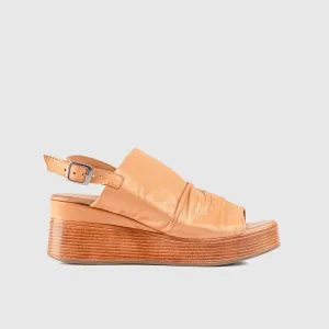 Leather Comfort Wedges Tan 8385