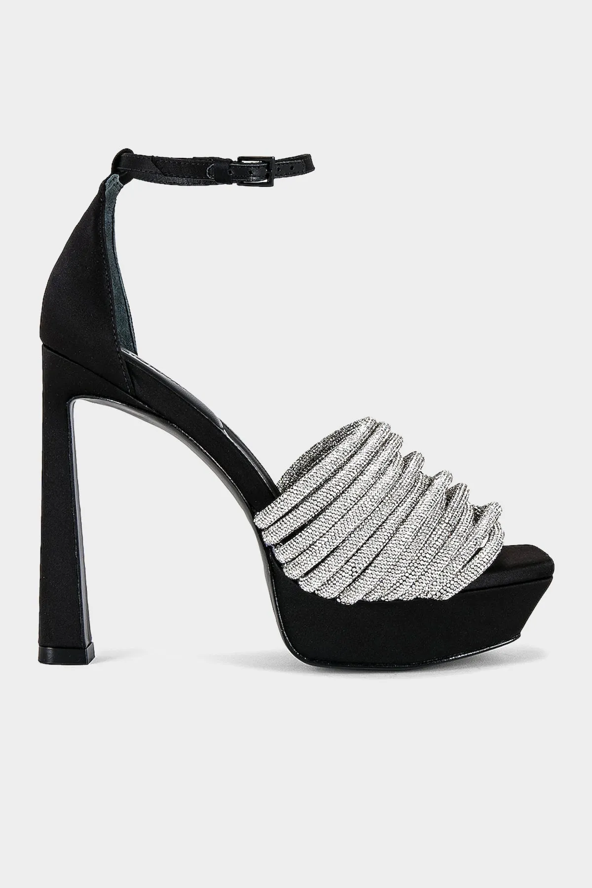 Lena Ankle-Strap Platform Sandal in Black