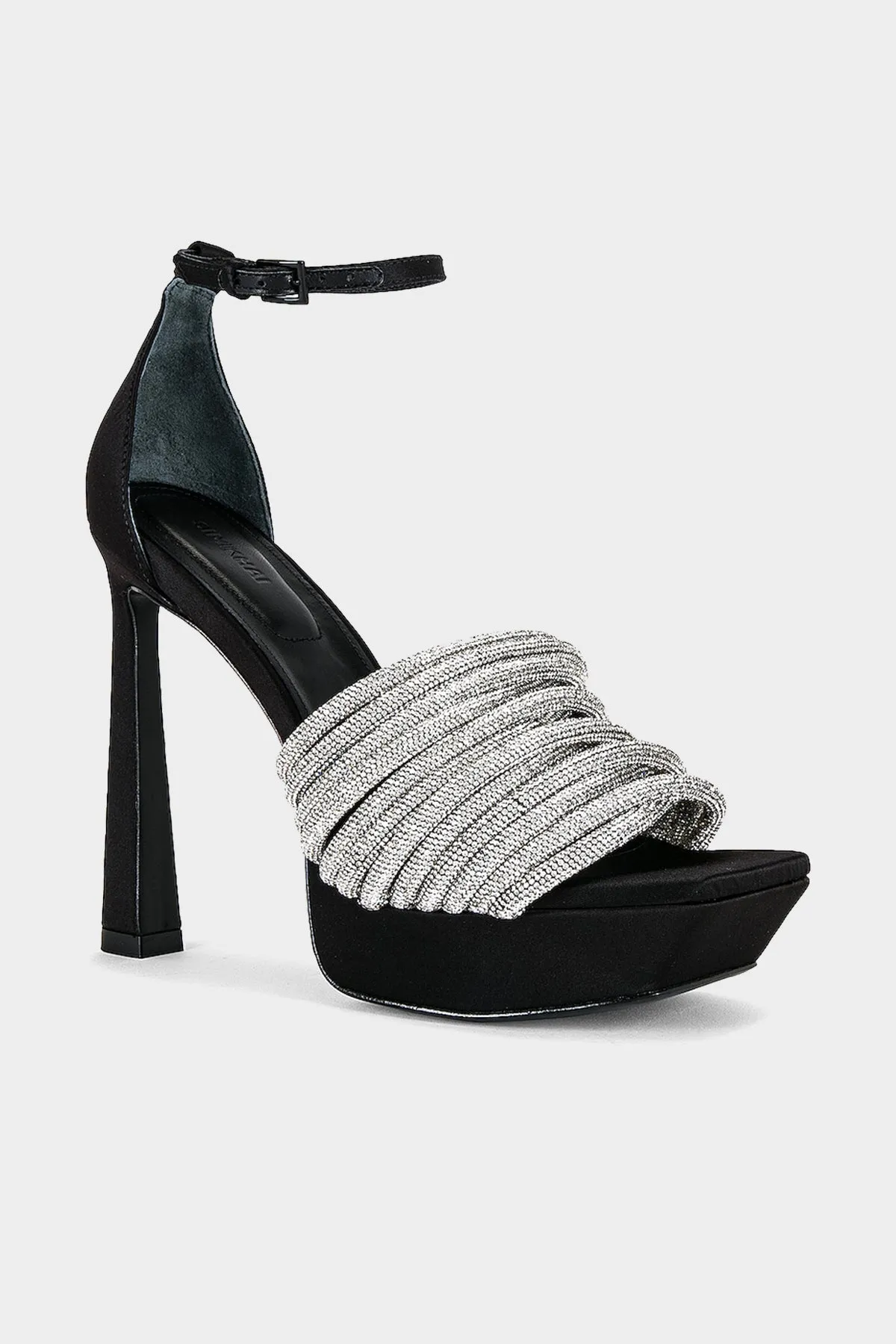 Lena Ankle-Strap Platform Sandal in Black