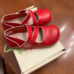 Livie &amp; Luca Cherry red leather Mary Jane red with white accent size 1 girls