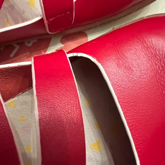 Livie &amp; Luca Cherry red leather Mary Jane red with white accent size 1 girls