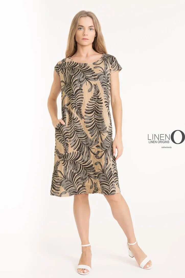 LO Cap Slv Dress French Linen
