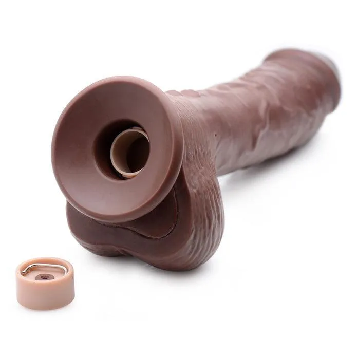 Loadz 8.5 Inch Vibrating Squirting Dildo with Wireless Remote Control - Chocolate