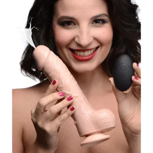 Loadz 8.5 Inch Vibrating Squirting Dildo with Wireless Remote Control - Vanilla