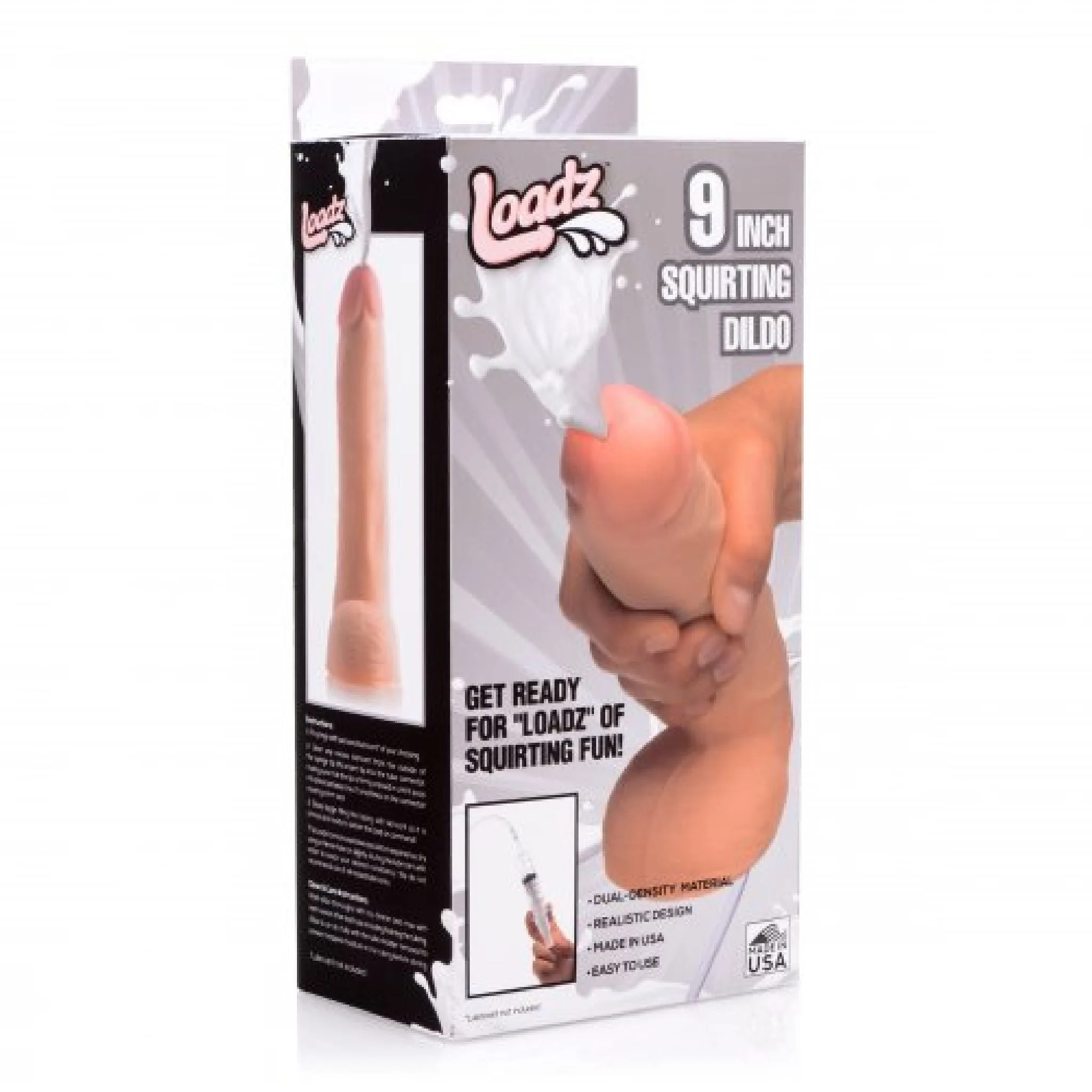Loadz Realistic 9 Inch Squirting Dildo with Extra Large Load