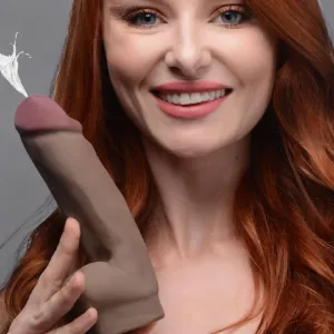 Loadz Squirting 7 Inch Chocolate Tone Dildo - Squeeze and Squirt