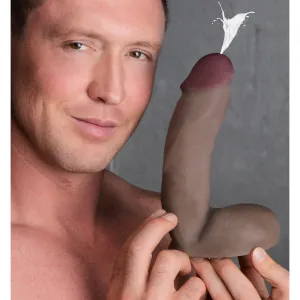 Loadz Squirting 8 Inch Chocolate Tone Dildo - Squeeze and Squirt