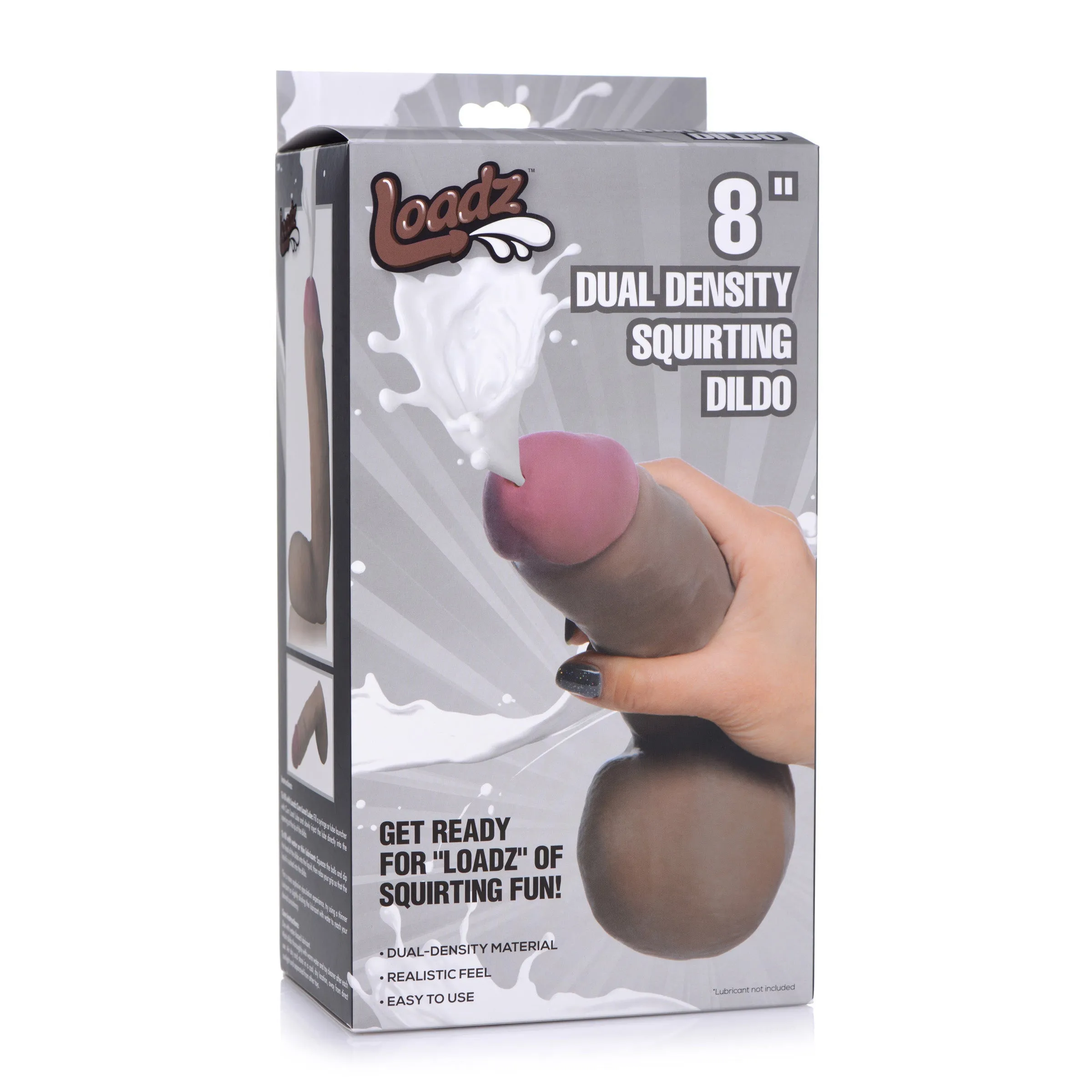 Loadz Squirting 8 Inch Chocolate Tone Dildo - Squeeze and Squirt