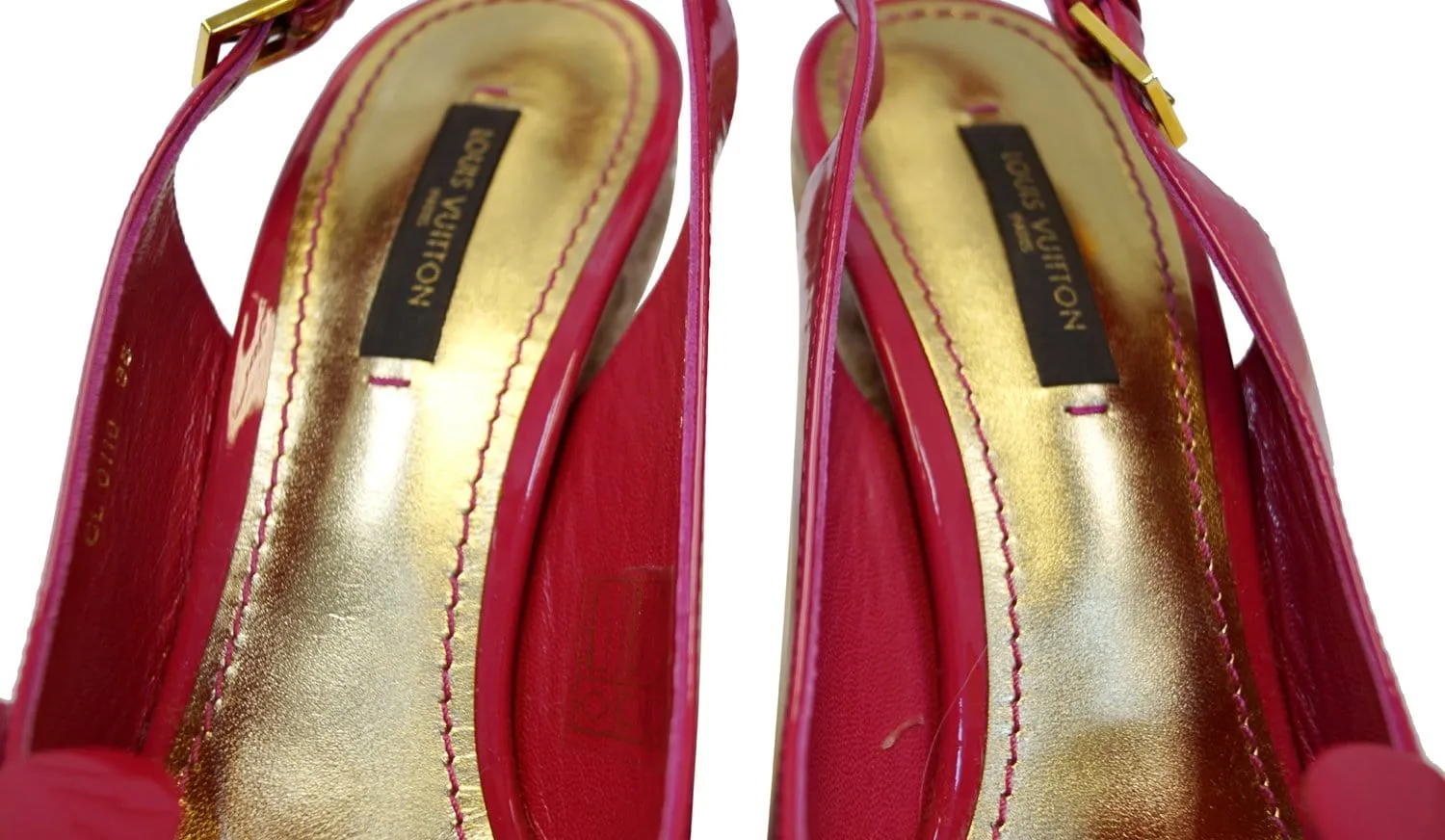 LOUIS VUITTON Patent Leather Floral Embellished Espadrille Wedges - Sale