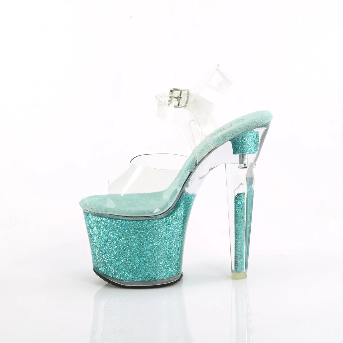 LOVESICK-708SG  Clear/Aqua multi Iridescent Glitters