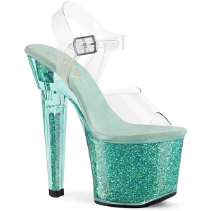 LOVESICK-708SG  Clear/Aqua multi Iridescent Glitters