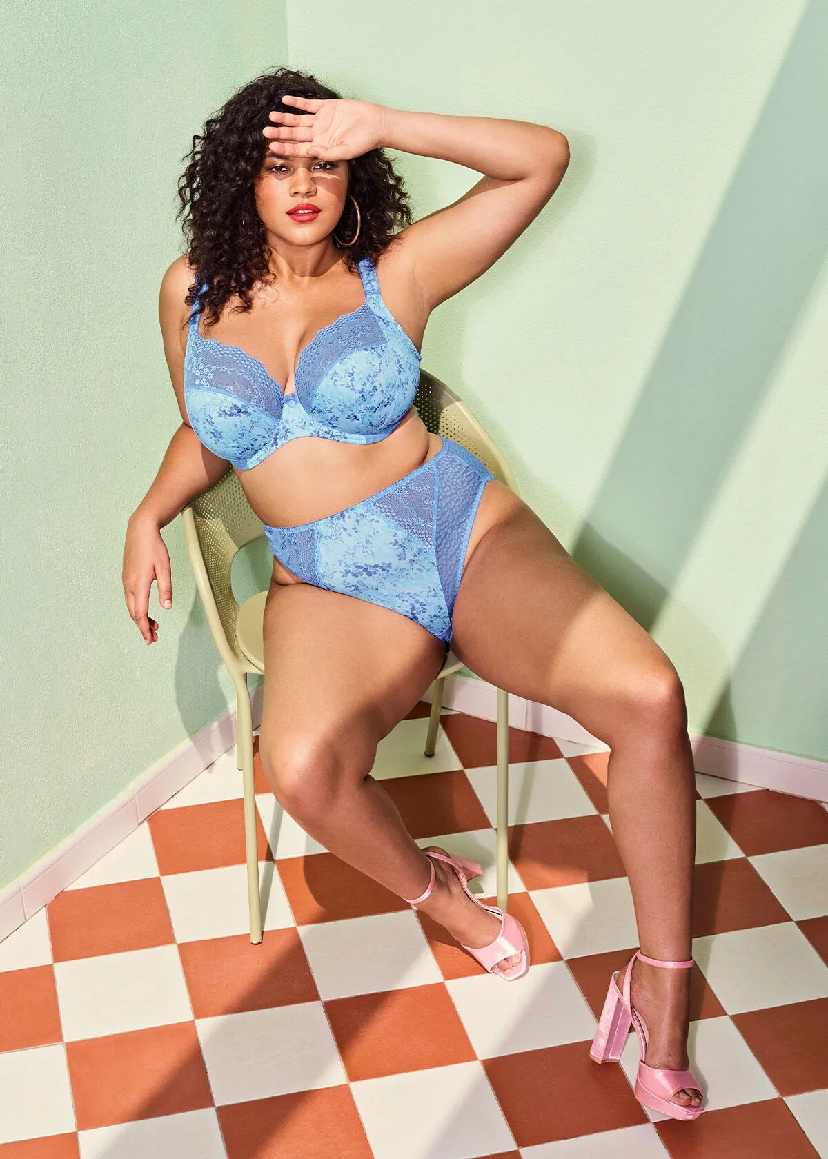 Lucie High Leg Brief In Cornflower - Elomi